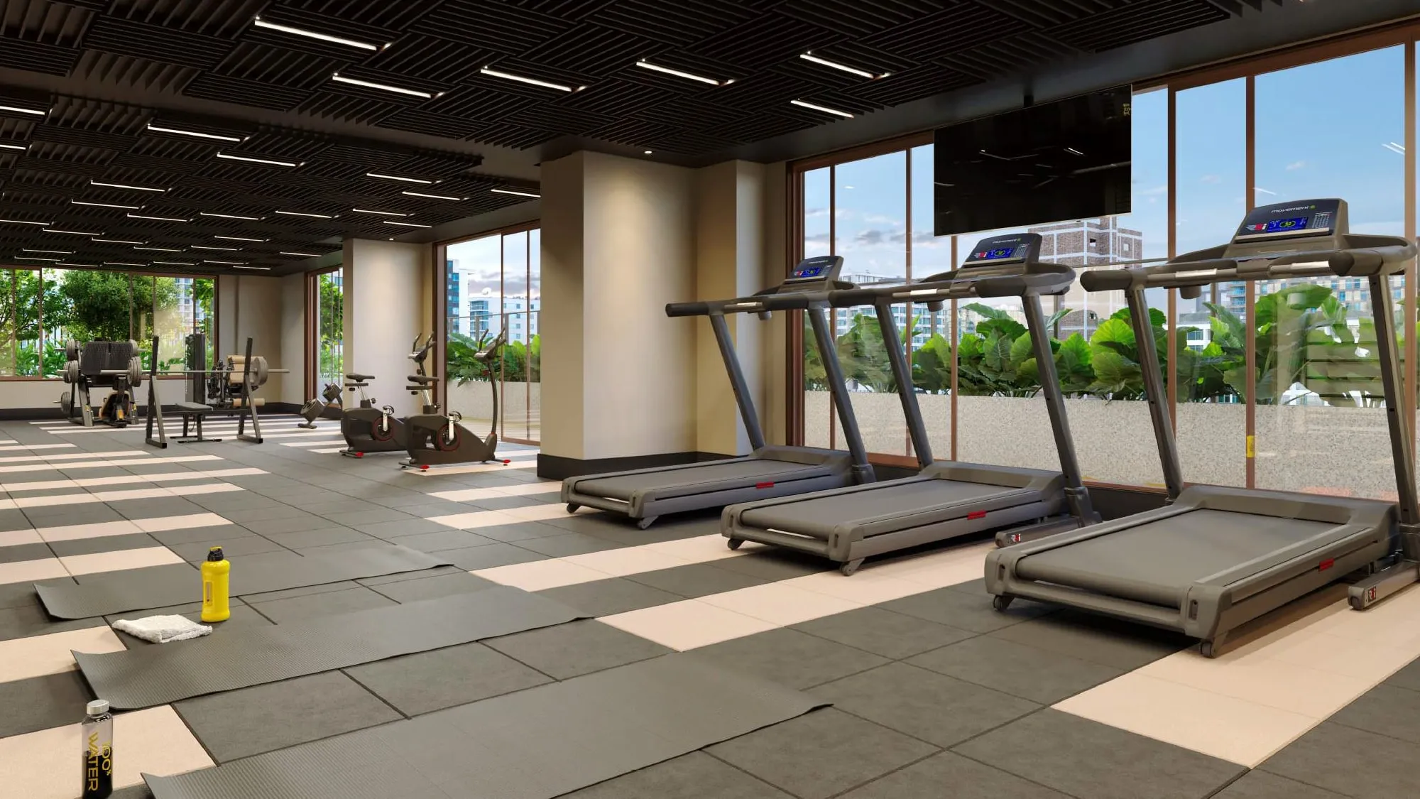 Elements Consciente — Academia de 155 m², com varanda fitness