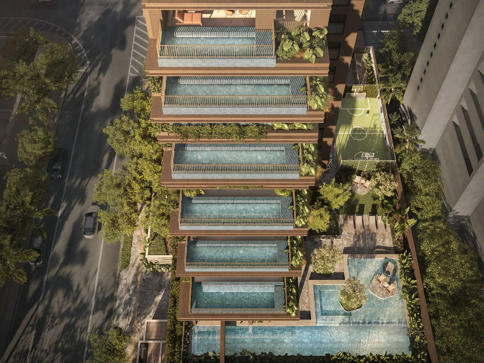 Solenne — Fachada, em vista superior