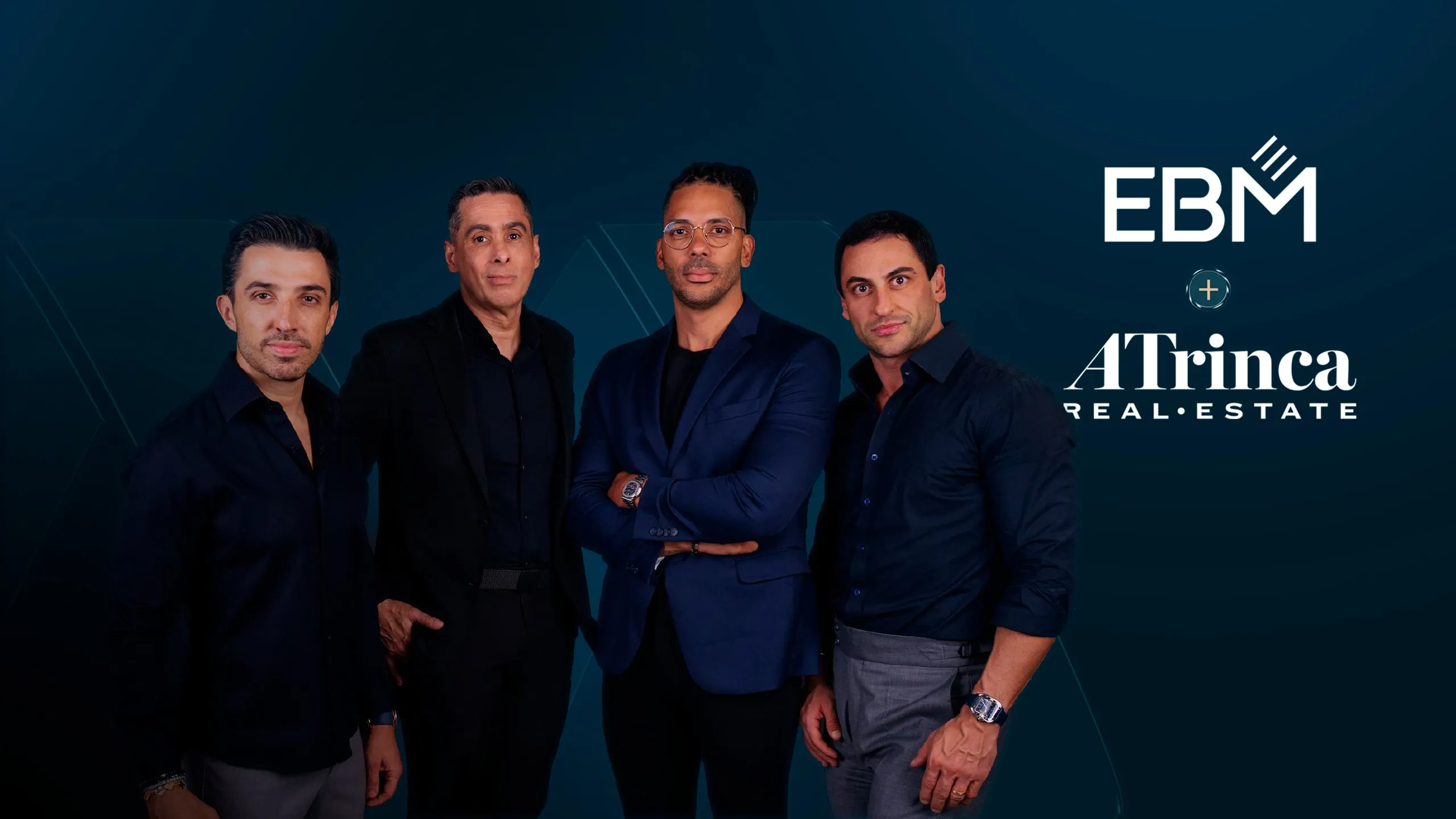 Flávio Augusto, Joel Jota, Caio Carneiro e Cezar Raik — Trinca Real Estate, com a EBM